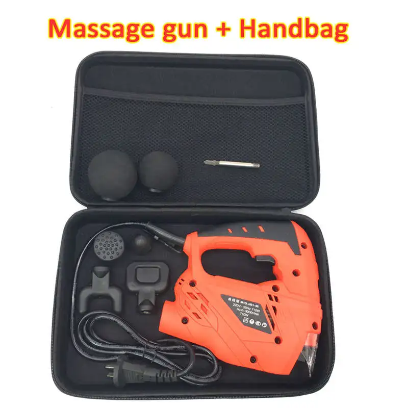 Massage Gun Handbag Фитнес глубокий массаж мышц пистолеты ручной перкуссивный вибрационная терапия глубокий массажер ткани Электрический массаж ног для похудения - Цвет: Massage Gun Handbag