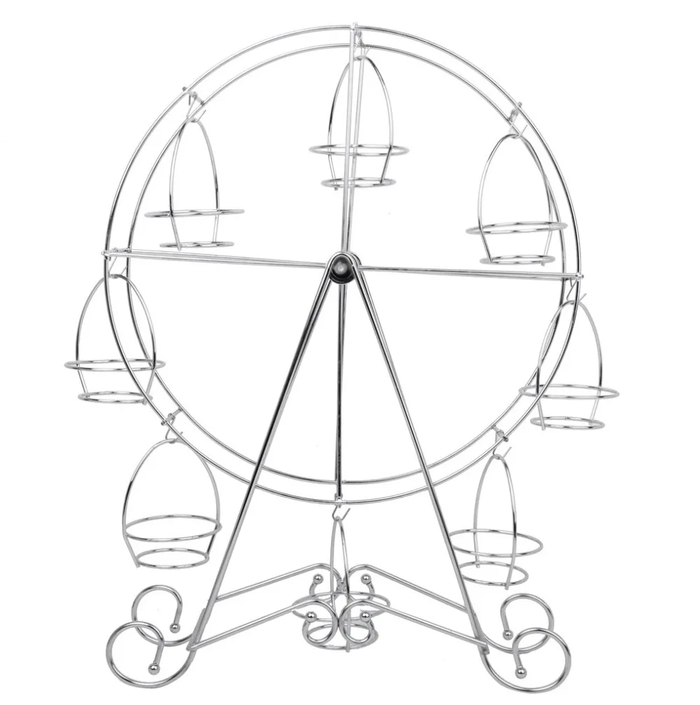 Металлическое колесо обозрения из нержавеющей стали 8 чашек подставка для торта