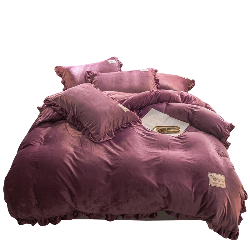 Хрустальный бархат 4 шт. современный стиль Комплект постельного белья