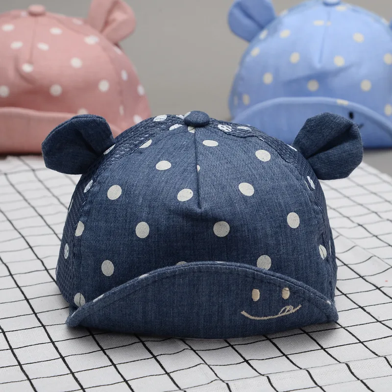 Детские шапки в горошек новинка 2017 года летние для мальчиков и девочек