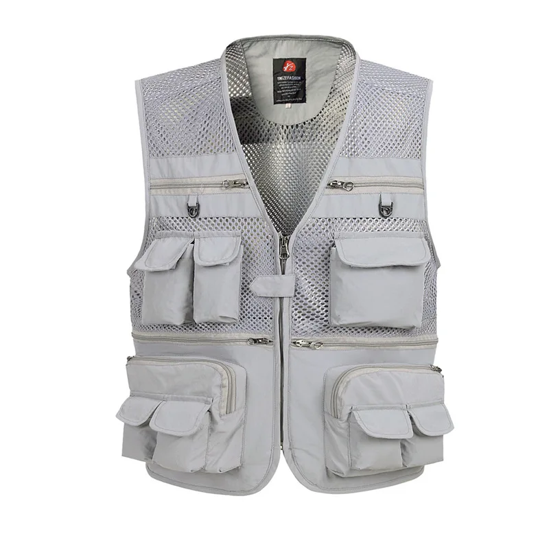

Multi Pocket Baggy Vest For Men 2019 Summer Male Casual Thin Mesh Shooting Work Outerwear Sleeveless Jacket With Many Pockets