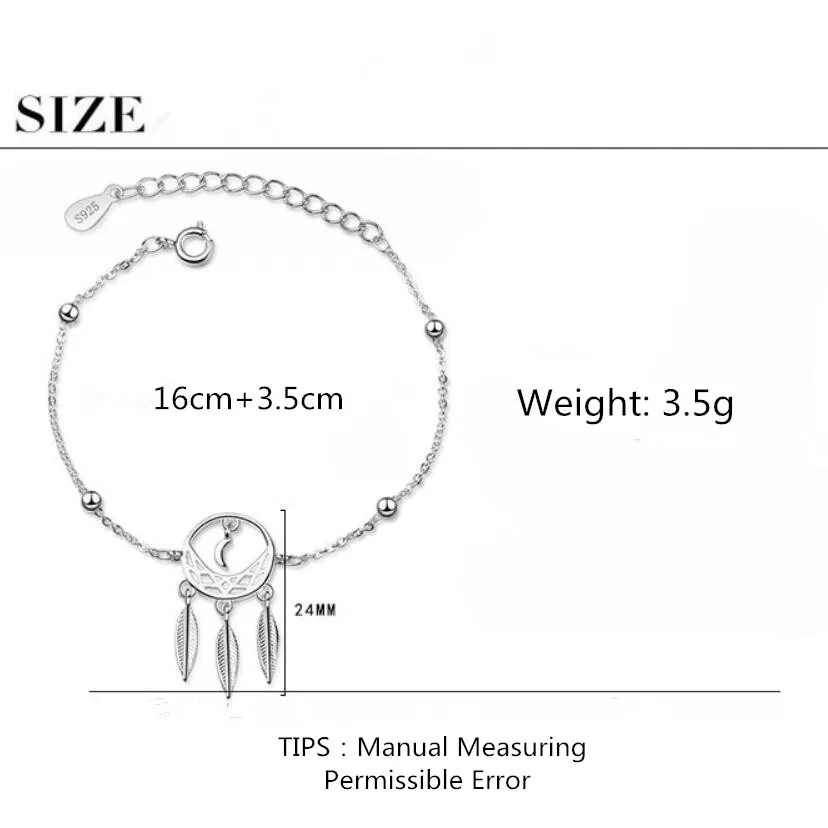 

New Dream Catching Hollow Pattern Bracelets For Women Trend Creative 925 Sterling Silver Jewelry Accessories Gift Bijoux SAB15