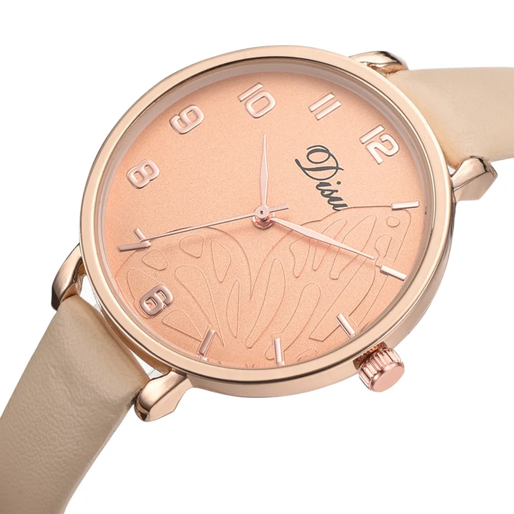 Женские часы с кожаным ремешком кварцевые наручные бабочкой Reloj Mujer Relogio Feminino 2019 |