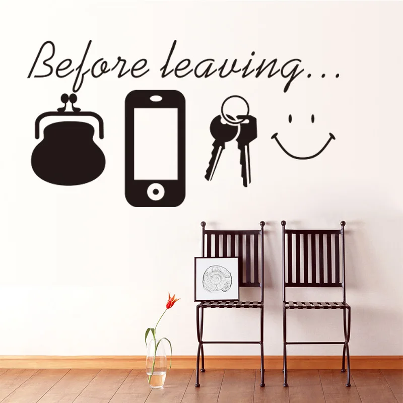 

Before Leaving Reminder Wall Sticker For Home Decoration Bedroom Living Room Door Decor Decals Poster Mural Vinyl Daily Stickers