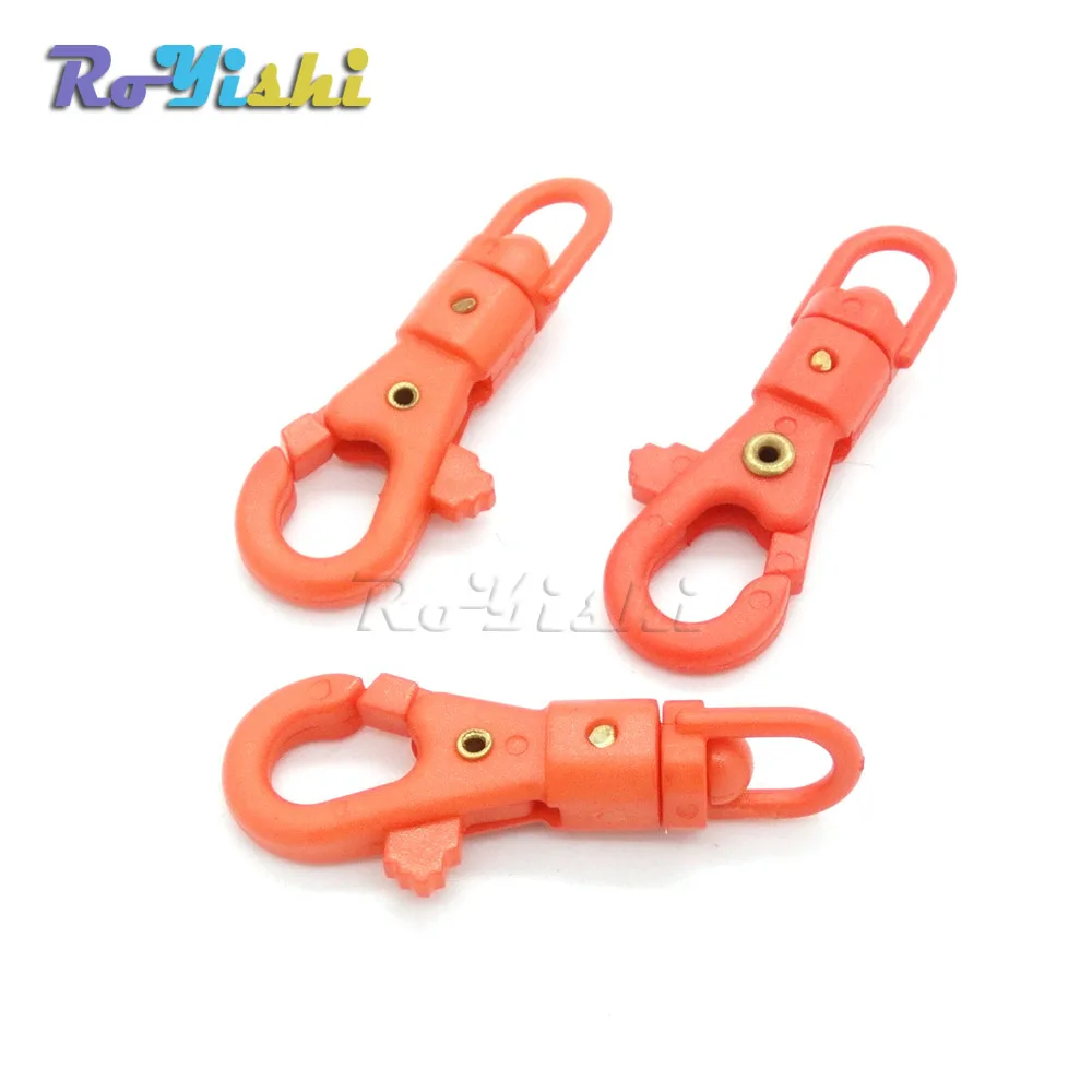 Orange 12 шт./упак. 1/4 ''оснастки поворотный красочные Пластик крючок для плетения Паракорд Lanyard Пряжки рюкзак лямки - Цвет: Orange