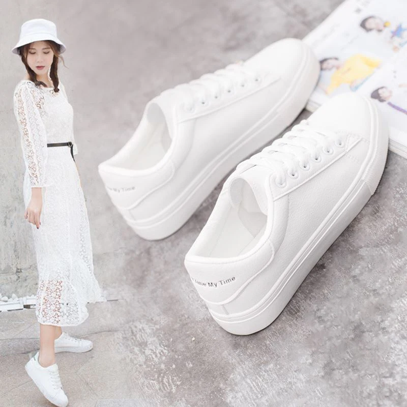 Женские кроссовки на платформе; Feminino Zapatos De Mujer; дышащая Вулканизированная обувь; женская белая повседневная обувь на платформе