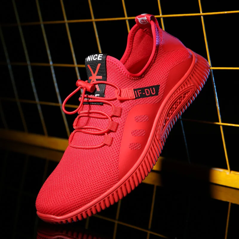 

2020 Newly Soft Man Shoes Rubber Anti-slip Casual Shoes Red Soft Spring Youth Leisure Man Sneaker Shoes