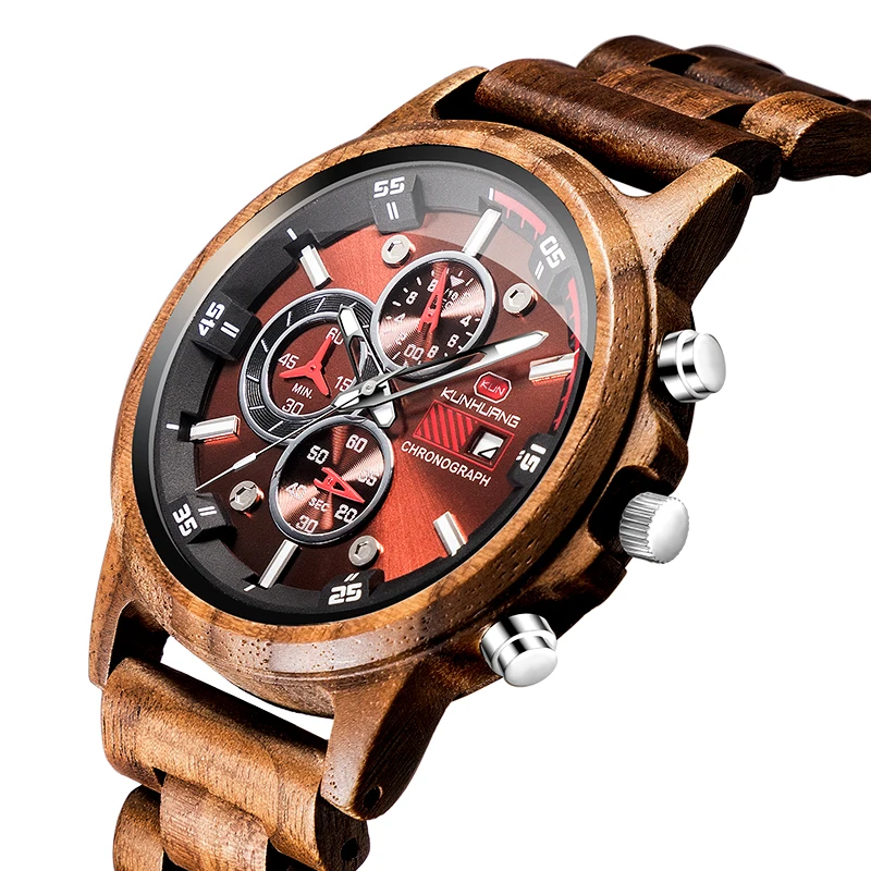 

Часы GIMSR мужские, высококачественные деревянные наручные часы relojes hombre, подарок на свидание, часы из нержавеющей стали и дерева F01