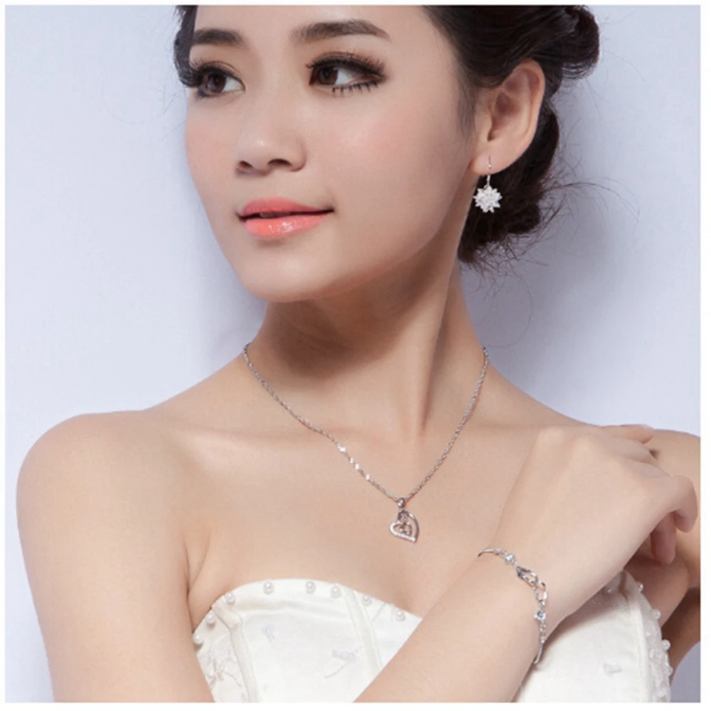 Женский браслет из серебра 925 пробы с подвеской в виде сердца|jewelry desk|bracelet metaljewelry