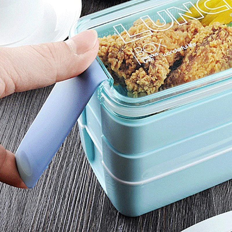 Новый модный Ланч бокс GH Bento с 3 отделениями для еды пищевой термос подогревом