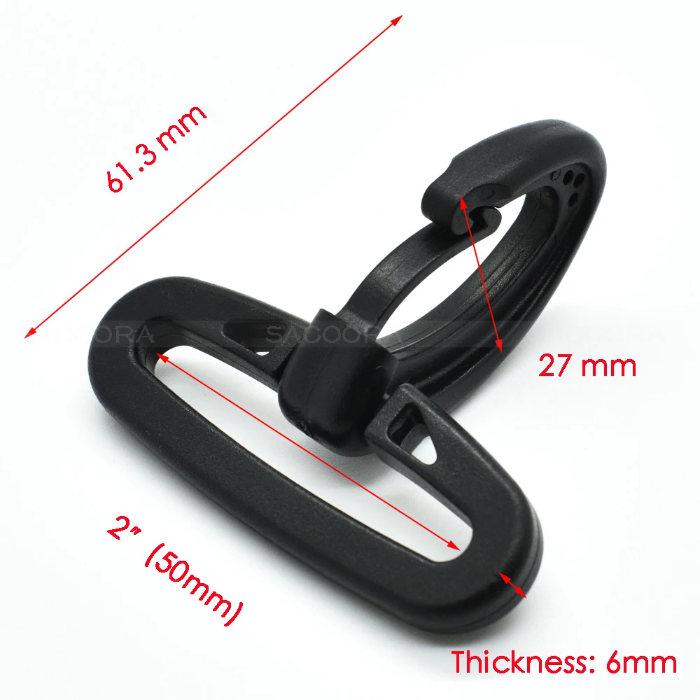 

Webbing Size 20mm 25mm 32mm 38mm 50mm Hook Heavy Duty Plastic Snap Hooks for Weave Paracord Lanyard Backpack Straps Black