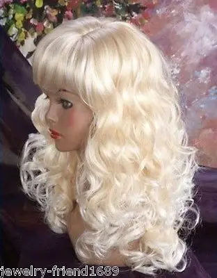 Бесплатная доставка ~ Новый парик Жаропрочных Косплей Платиновая Блондинка