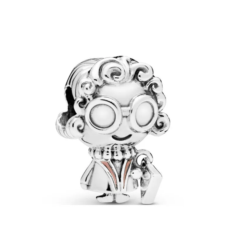 Браслет Pandora,, 925 пробы, серебряный, CZ, милый, для маленькой девочки и мальчика, сердце, робот, талисманы, бусины для дедушки и бабушки - Окраска металла: aas157
