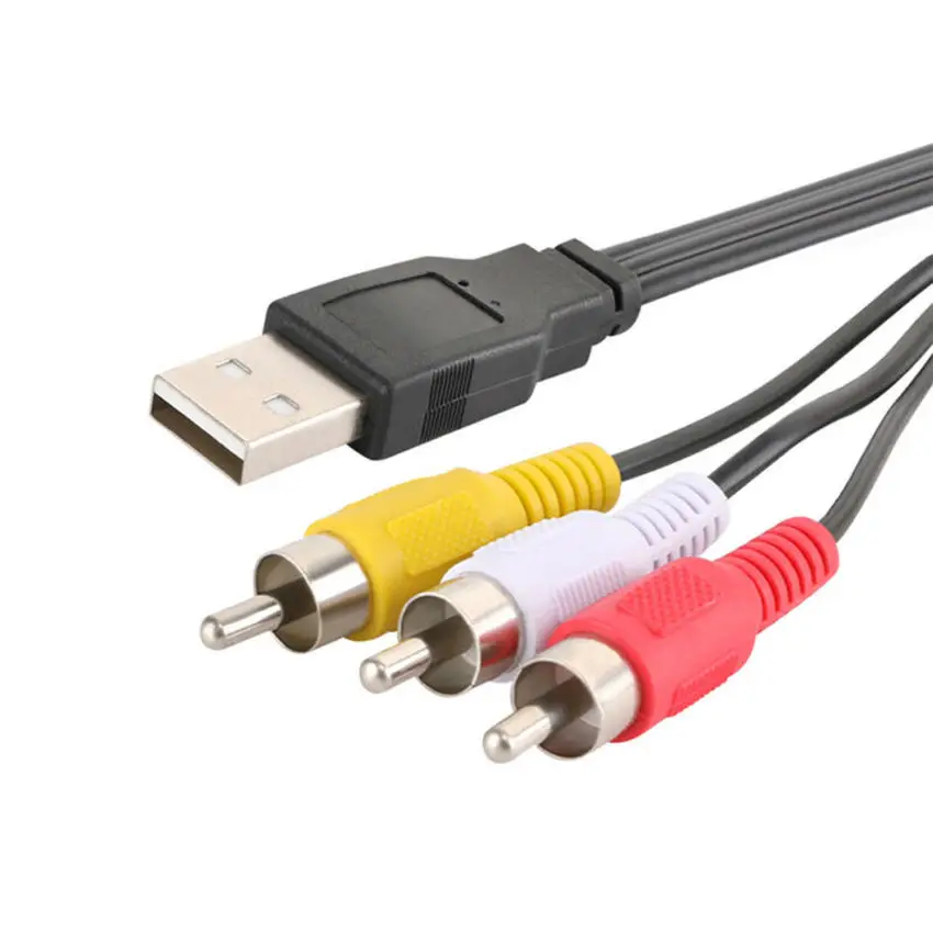 1 5 м/5 футов 3 RCA штекер к USB A Адаптер Аудио Видео кабель для передачи данных