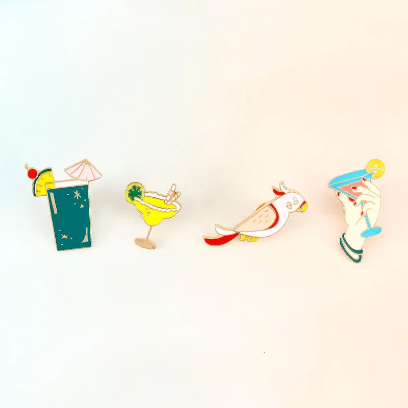 Праздничная пляжная брошь с попугаем вечерние коктейльные Броши лимоном значок