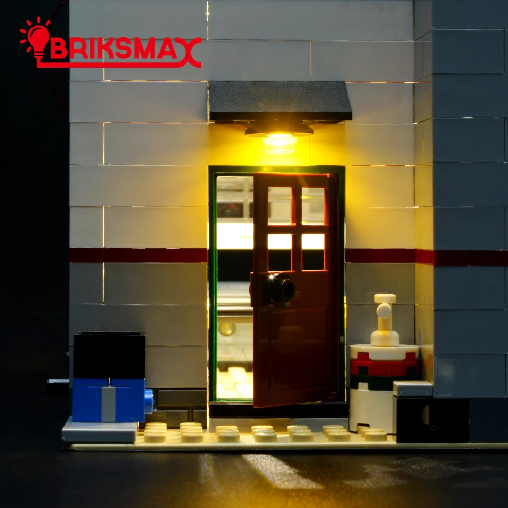 BriksMax со светодиодной подсветкой комплект для углу гараж ремонт станции строительные блоки модель света набор совместим с 10264 и 15042