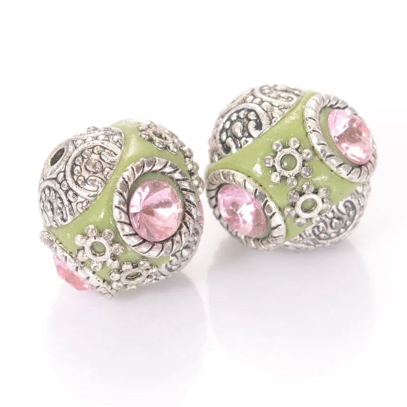 10 шт. Стразы ручной работы с кристаллами античный серебряный сплав индонезийский