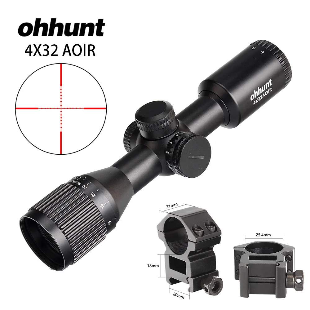 4X32AOIR Picatinny Ohhunt Guardian компактная Охотничья винтовка 25,4 мм или 30 мм трубка тактическая Оптика прицел Fogproof азот герметичный - Цвет: 4X32AOIR Picatinny
