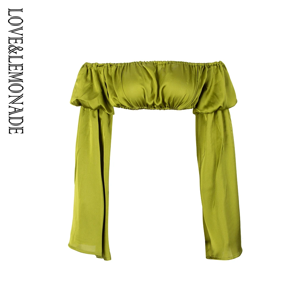 Короткий зеленый топ LOVE &amp LEMONADE LM1373T | Женская одежда