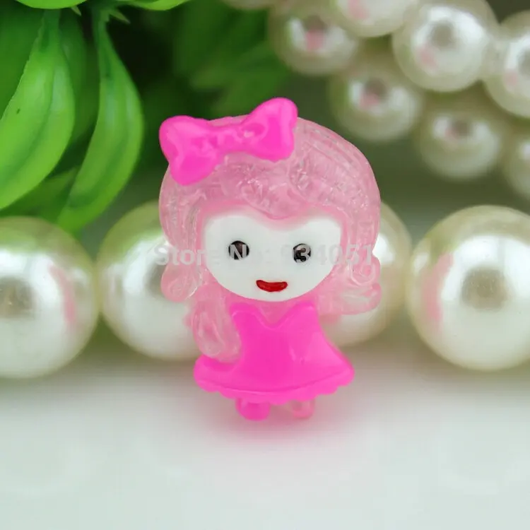 

Free Shipping 100pcs/lot Cute Shining Resin little Girl with Bow Flatback 25mm Cabochons for kids Jewelry,Jewelry Findings