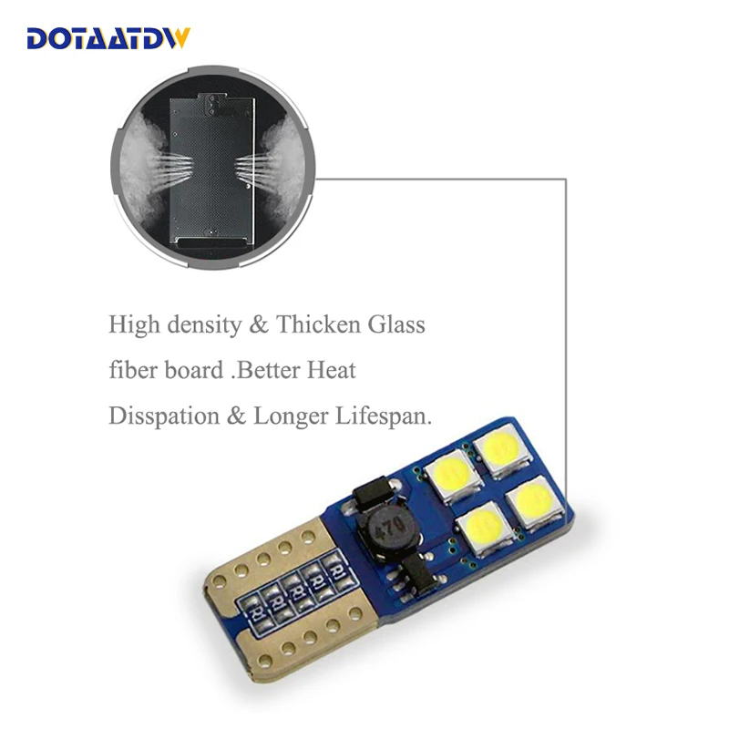 DOTAATDW 1x новый Автомобильный светодиодный T10 Canbus W5W без ошибок клиновидный