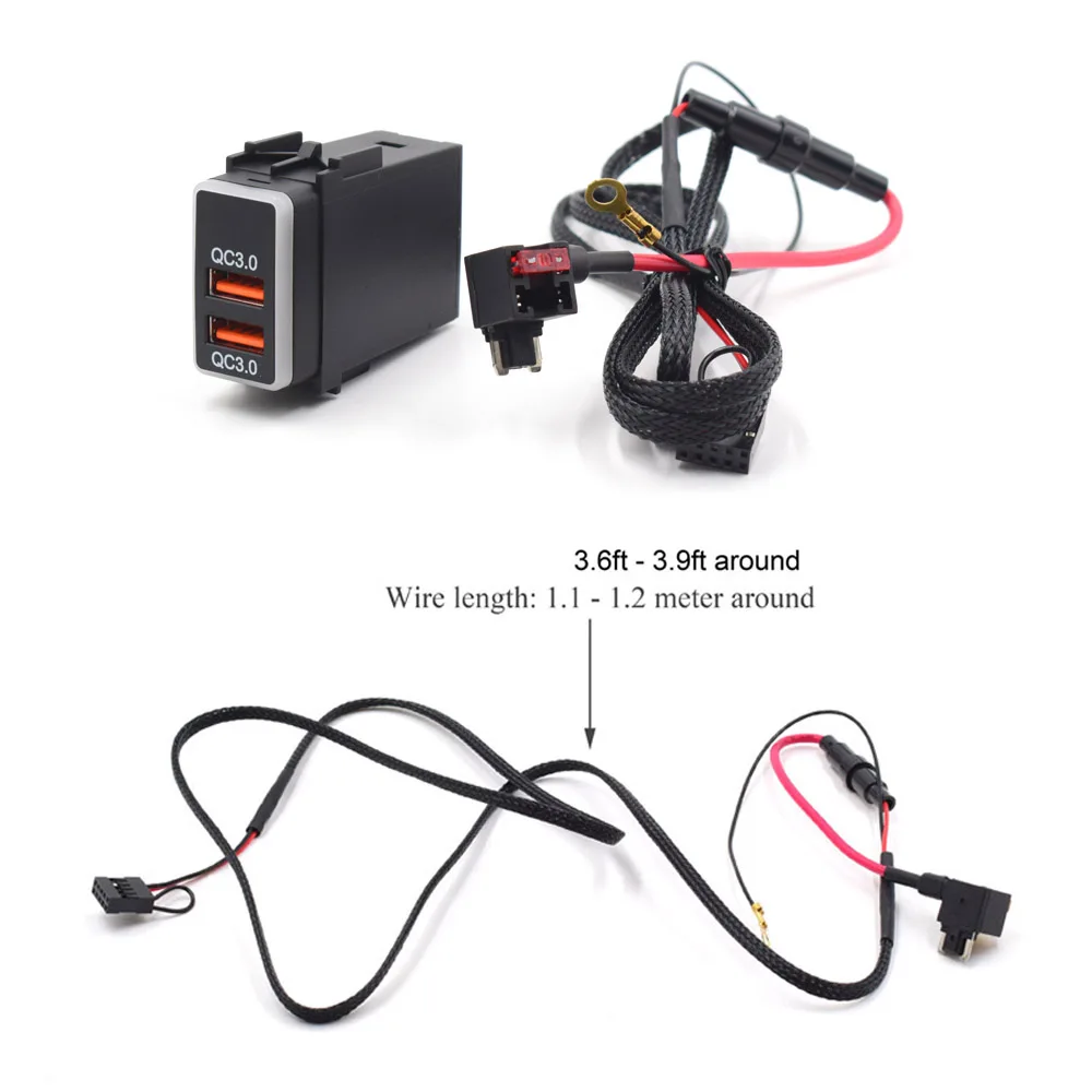 XCGaoon специальный QC3.0 Быстрая зарядка 2 разъем USB Автомобильное зарядное