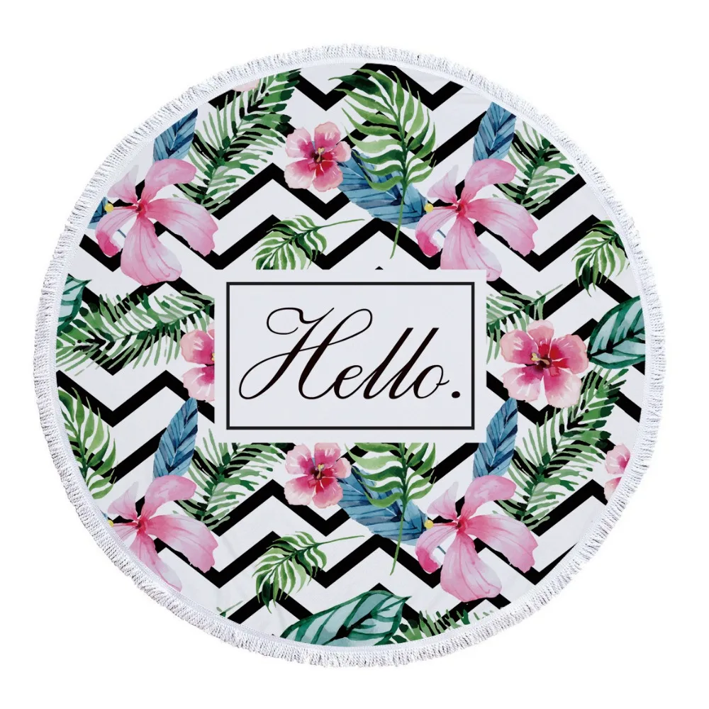 Креативный округлый небольшой свежий природный ландшафт пляжное полотенце