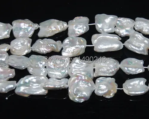 16 дюймов 13-20 мм естественный белый барокко Жемчуг Кеши | Украшения и аксессуары