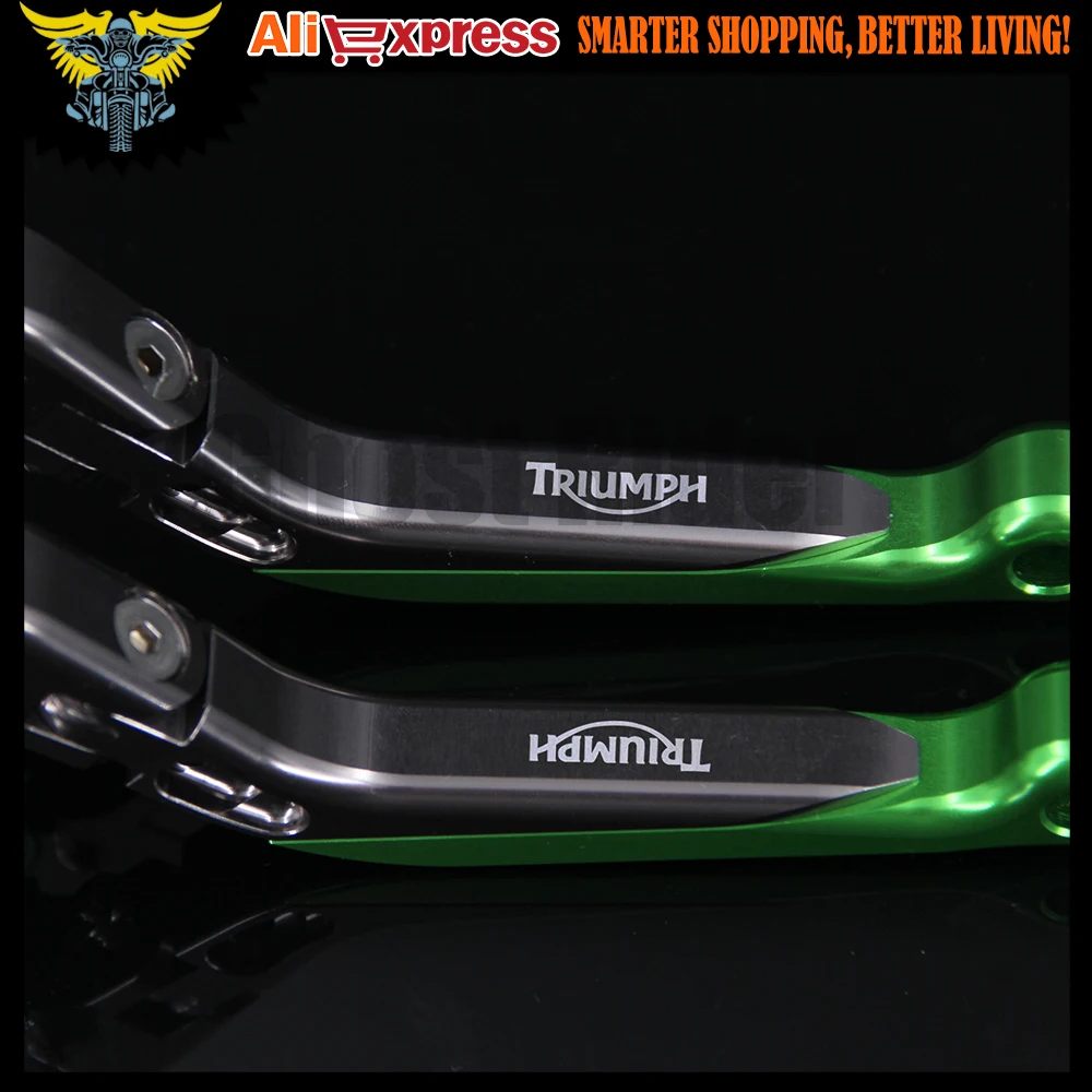 

Green+Titanium 8 Colors CNC Adjustable Folding Extendable Motorcycle Brake Clutch Levers For Triumph THRUXTON 2016