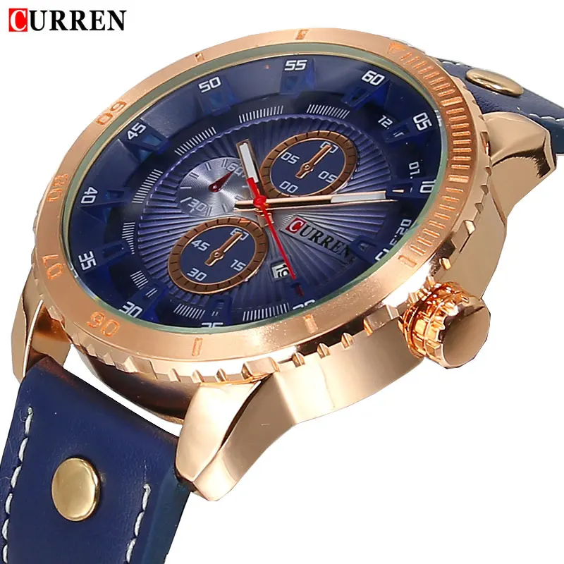 Часы наручные CURREN Мужские кварцевые деловые повседневные брендовые люксовые в