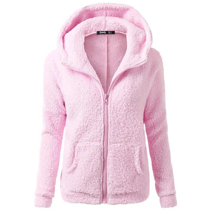 SIMPVALE Women Loose Plus Velvet Coat With Hat Female Keep Warm Zipper Fly Blended Hoodies Add Fluff Little Thin Overcoat S~XXL | Женская