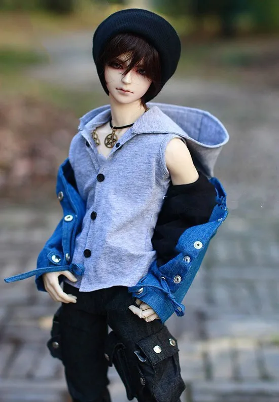 Красивая джинсовая куртка + серая рубашка 1/3 1/4 MSD SD17 Uncle BJD Doll Clothes Customized CMB1|sd clothes|bjd