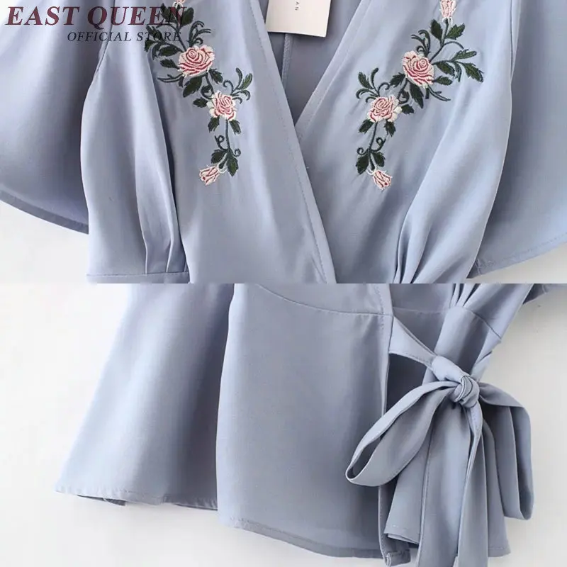 Блузка с вышивкой в стиле бохо хиппи женская одежда мексиканская блузка NN0593 Y |