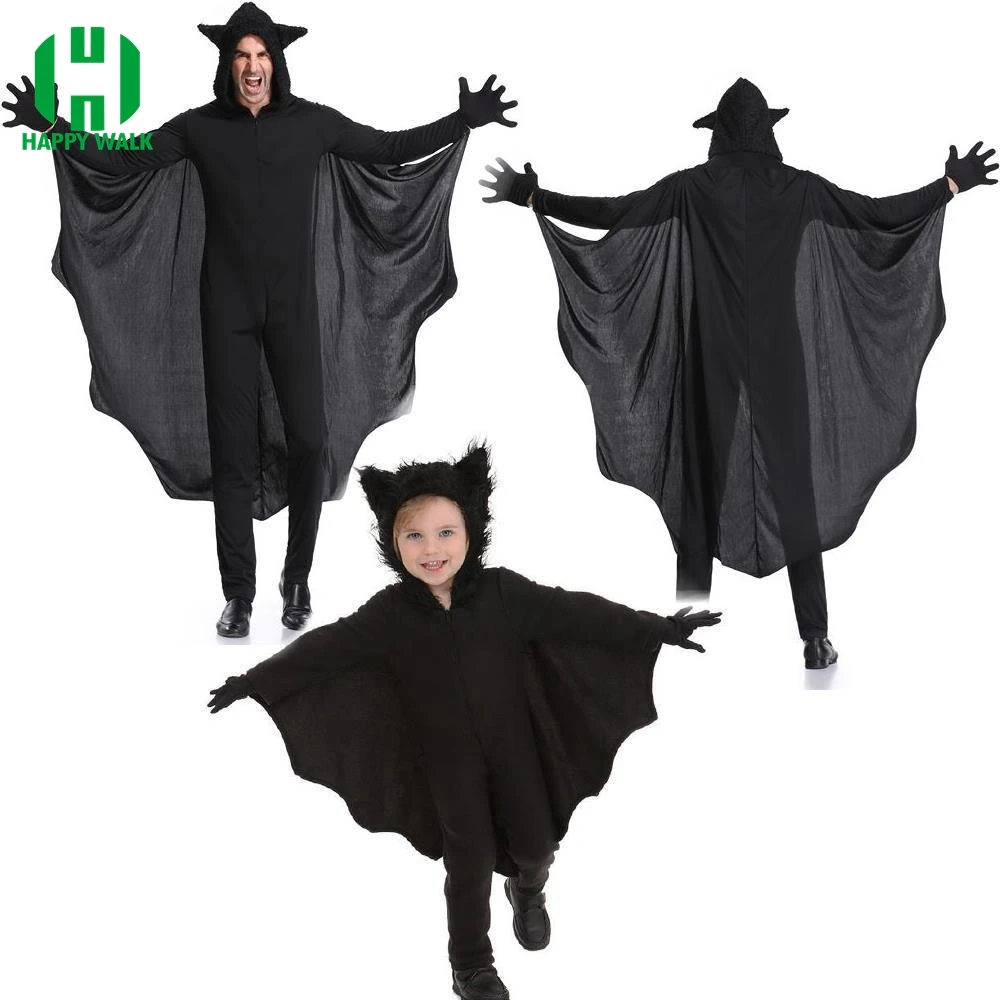 Мужской карнавальный костюм Бэтмена для взрослых на Хэллоуин женщин черный