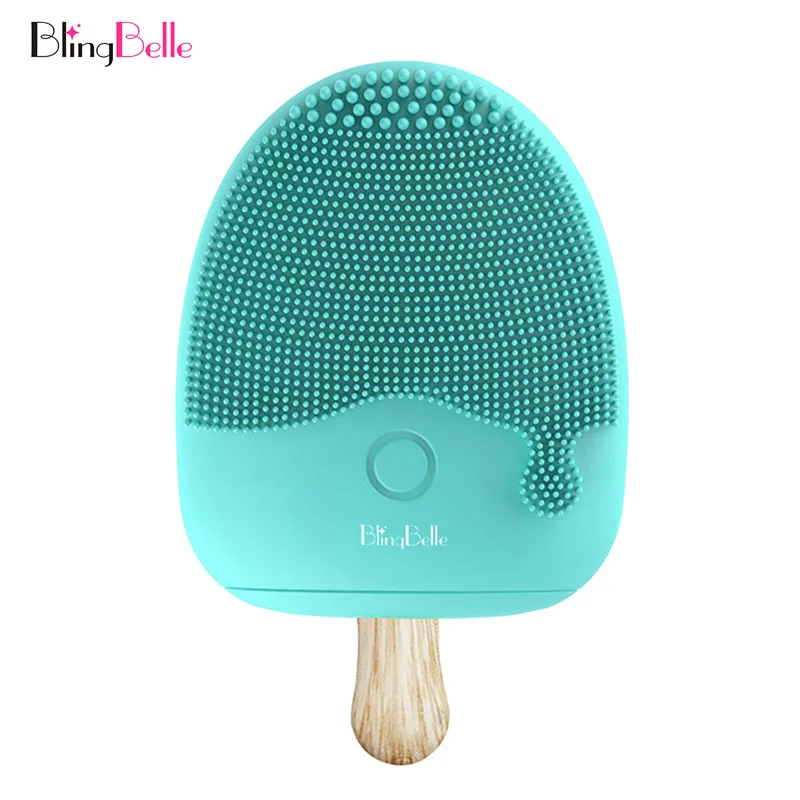 green BlingBelle силиконовая электрическая щетка для лица грязная кисточка для чистки пор силиконовая кисть для лица косметологическая для ухода за кожей лица Инструменты - Цвет: green