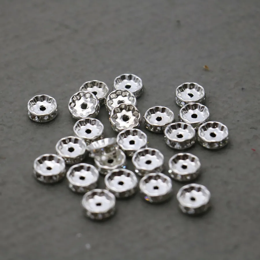 100 шт. оптовая продажа золотистых круглых инкрустированных стразы отдельные