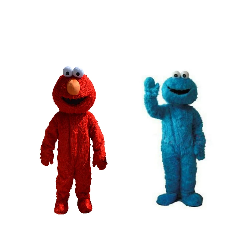 Два шт! Улица Сезам Красный Элмо синий печенья маскарадный костюм монстра