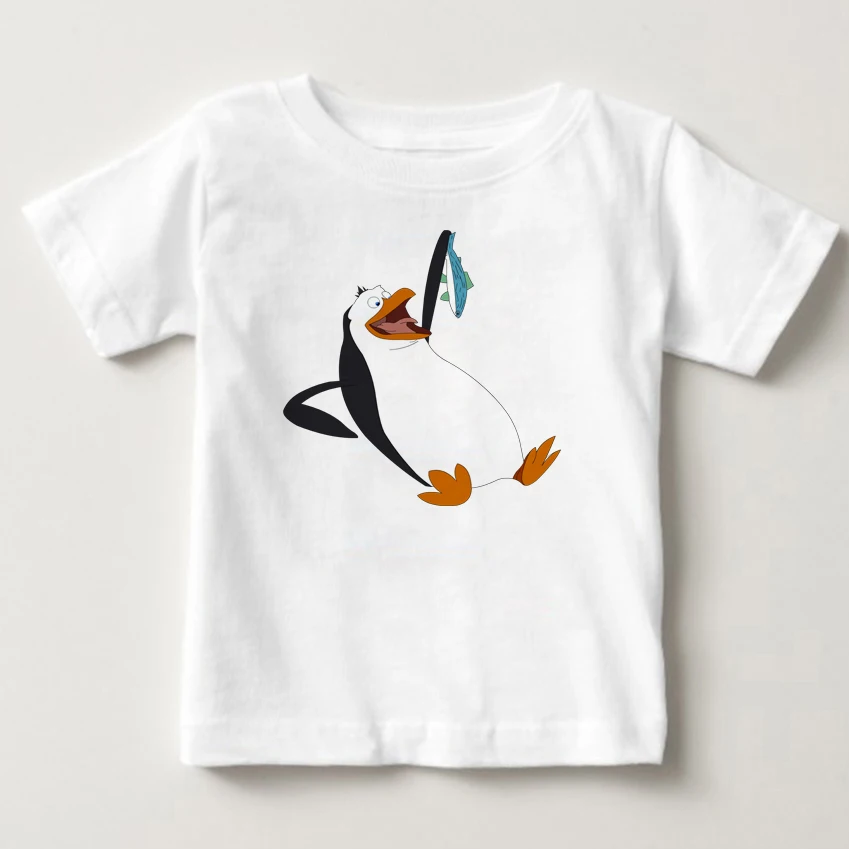 Детская футболка с цифровой печатью мадагаскарский Пингвин мультяшный персонаж