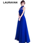 Женское фатиновое платье с лямкой на шее, винно-красное ярко-синее платье цвета шампанского, длинное бальное платье для торжественных случаев