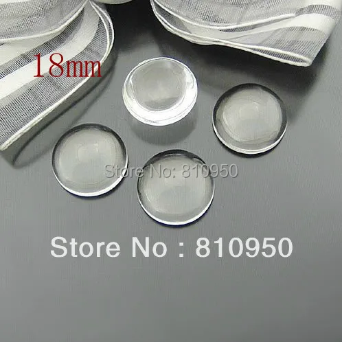 

100pcs 18mm DIY Decoration Flat Back Glass Domes Cabochons Round Cameo Settings Fit Pendant Ring Earring Base Blank