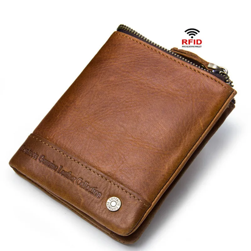 

Luxury 100% Genuine Leather Wallet With Coin Pocket Purses Male Wallets Fashion Short Bifold Men Wallet Casual Soild Men Wallets
