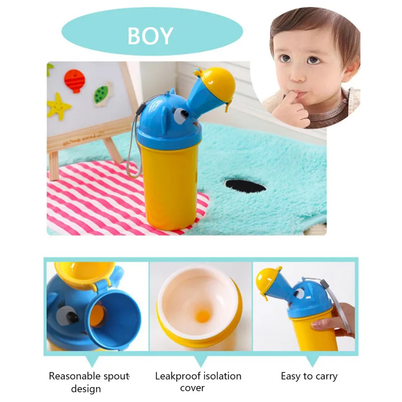 Oeak Portable Convenient Travel Cute Baby Urinal Kids Potty Girl Boy Car Toilet Vehicle Urinal Traveling Urination Child Pot