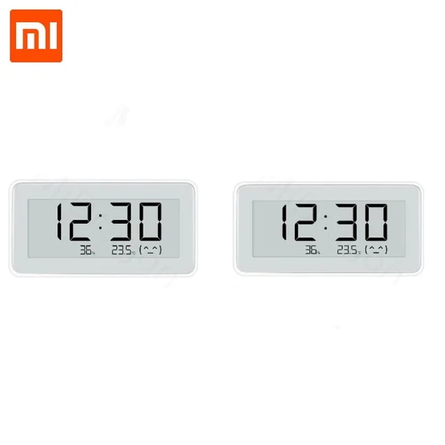 2PC Xiaomi Mijia BT4.0 Беспроводной Smart Электрический Цифровые Часы гигрометр термометр E-ink Температура измерительный инструмент - Цвет: 2PC
