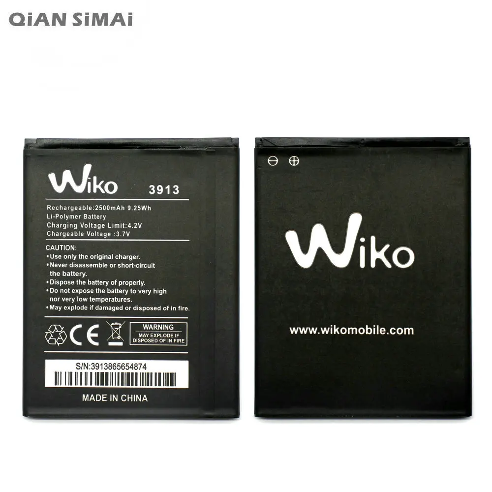 QiAN SiMAi Новый 2500 мАч Сменный аккумулятор для WIKO 3913 LENNY4 LENNY 4 мобильный телефон |