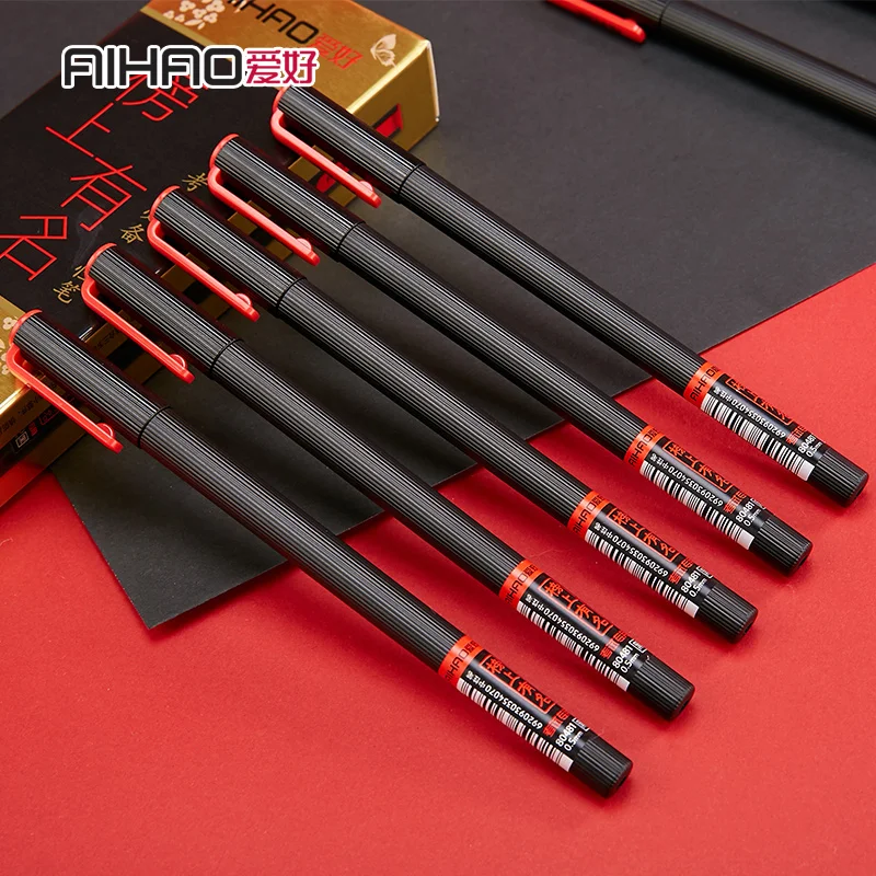 Aihao 80481 0 5 мм Черная гелевая ручка канцелярские принадлежности для офиса и школы 24