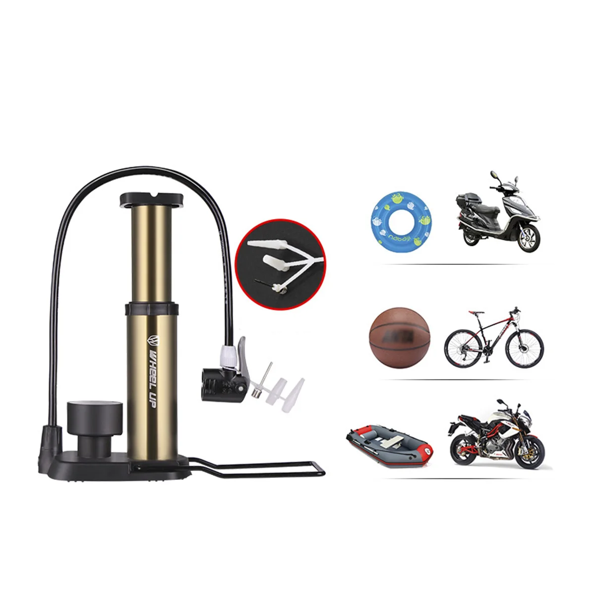 Колесный портативный ультра легкий велосипедный шланг для насоса с манометром 120