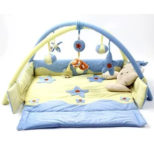 Розовый/Синий Мягкий складной детский коврик для игр игровой новорожденных