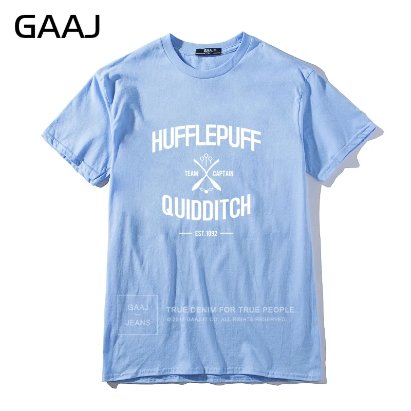 Мужская футболка "Hufflepuff Quidditch Team", летние футболки высокого качества для мужчин, футболки, мужская одежда, повседневная забавная футболка с принтом# R1N9T