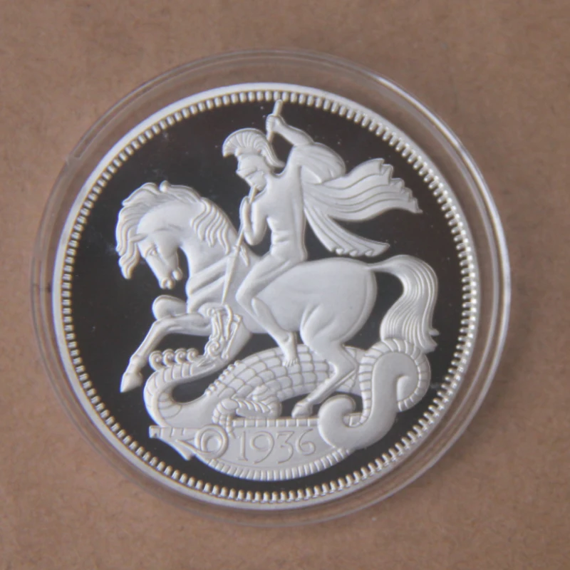 Памятная медаль Эдварда VII убийца дракона патриотизм серебряные монеты|coin coins|coin