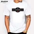 Модная мужская футболка BLWHSA, летняя хлопковая Футболка с принтом мотозначков, белая мужская футболка в стиле хип-хоп
